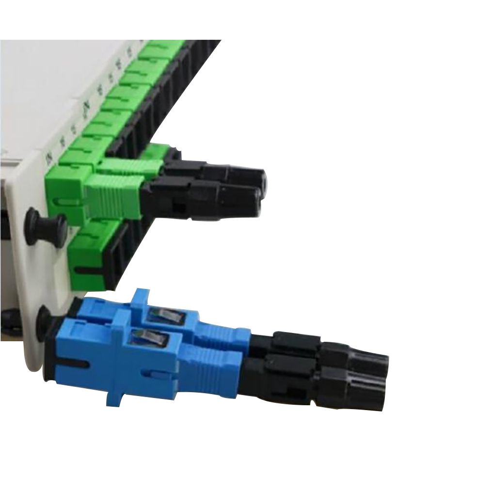 Quick Assembly Connector For Indoor Cable, Blue Optical Fiber Connectors SC / UPC